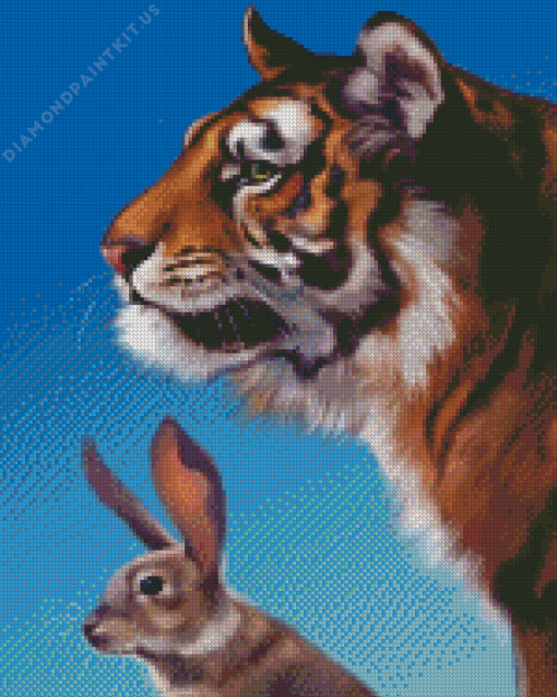 Tiger and Rabbit Animals Diamond Painting