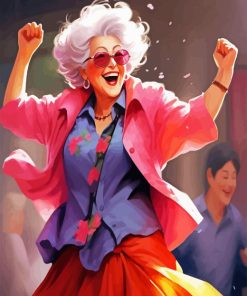 Cool Old Lady Dancing Diamond Painting