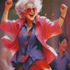 Cool Old Lady Dancing Diamond Painting