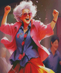 Cool Old Lady Dancing Diamond Painting