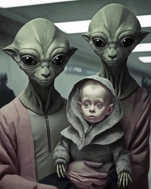 Alien Family Diamond Paintings