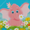 Baby Pink Elephant Diamond Painting