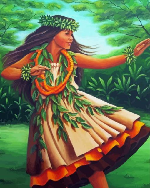 Beautiful Hawaiian Dancer Diamond Painting