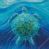 Blue Green Abstract Turtle Diamond Painting