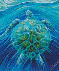 Blue Green Abstract Turtle Diamond Painting