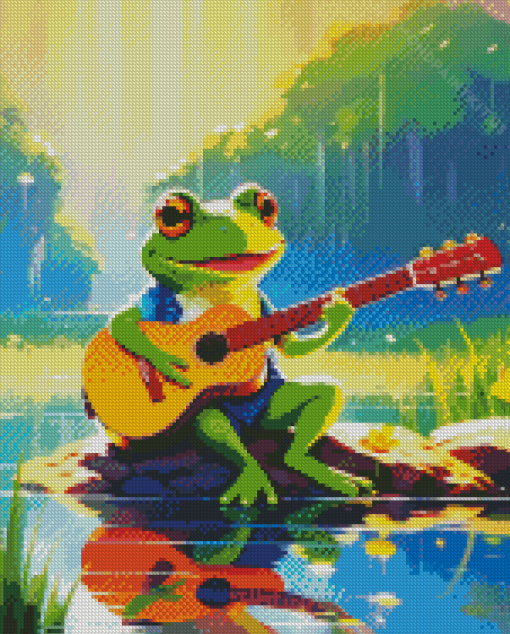 Frog Playing Guitar Diamond Paintings