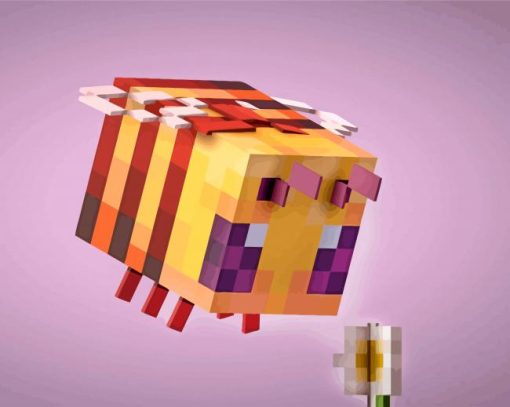 Cute Minecraft Bee Diamond Painting