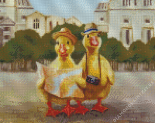 Ducklings Tourists Diamond Painting