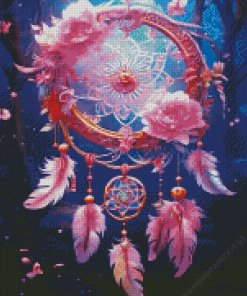 Floral Pink Dream Catcher Diamond Paintings