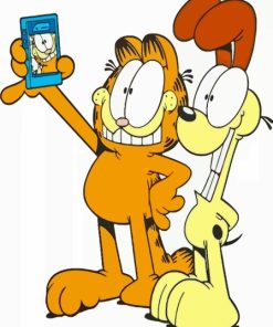 Garfield the Cat and Odie Selfie Diamond Painting