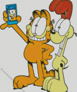 Garfield the Cat and Odie Selfie Diamond Painting