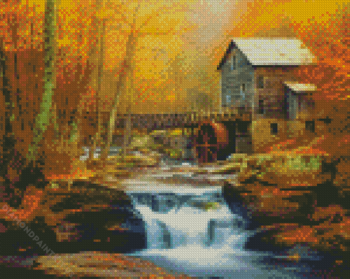 Glade Creek Grist Mill Diamond Paintings