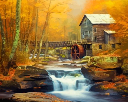 Glade Creek Grist Mill Diamond Paintings