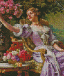 Lady in a Lilac Dress Diamond Painting