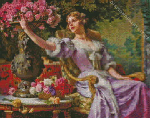 Lady in a Lilac Dress Diamond Painting