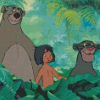 Mowgli And Bagheera And Baloo Diamond Painting