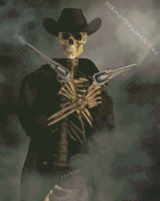Scary Western Cowboy Skull Diamond Painting