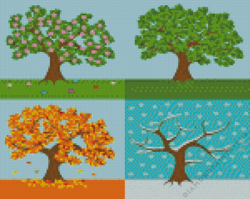Seasons 4 Tree Diamond Painting