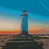 Sunset Scene Talacre Lighthouse Diamond Painting