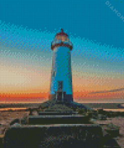 Sunset Scene Talacre Lighthouse Diamond Painting