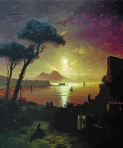 The Bay of Naples At Moonlit Night Diamond Painting