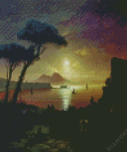 The Bay of Naples At Moonlit Night Diamond Painting