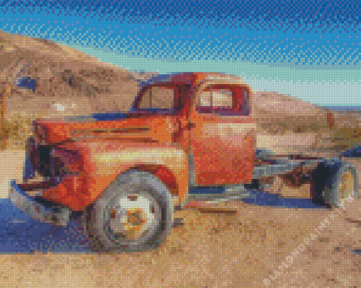 Truck in Desert Diamond Painting