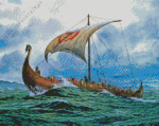 Vikings Longboat Diamond Painting
