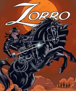 Zorro Illustration Poster Diamond with Numbers