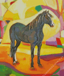 Black Cob Horse Diamond Painting
