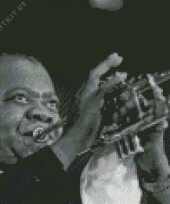Black and White Louis Armstrong Diamond Painting