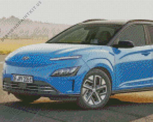 Blue Hyundai Kona Diamond Painting