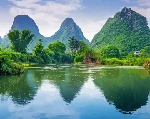 China Karst Mountains Nature Diamond Painting