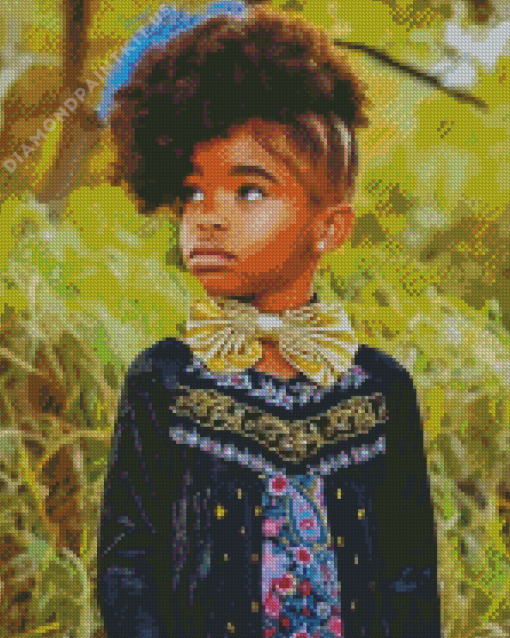 Curly Little Black Girl Diamond Painting