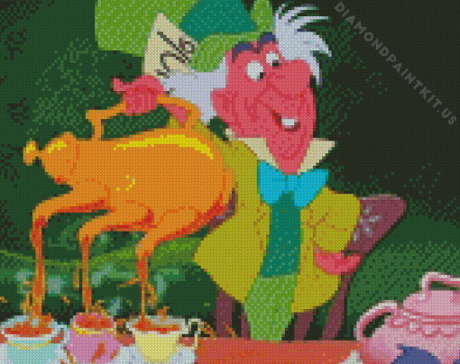 Mad Hatter Tea Party Cartoon Diamond Painting