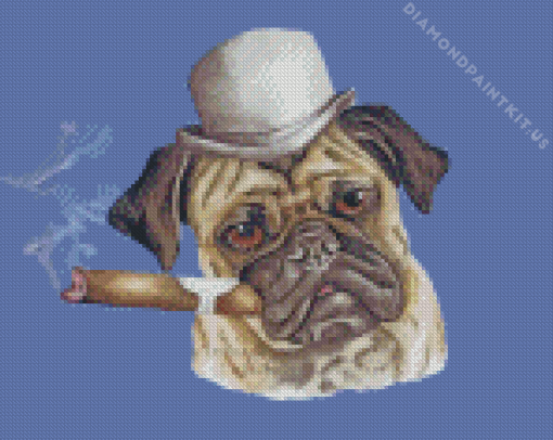 Pug With A Cigar Diamond Painting