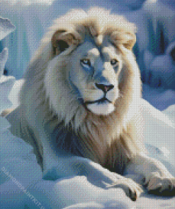 Snow White Lion Diamond Paintings