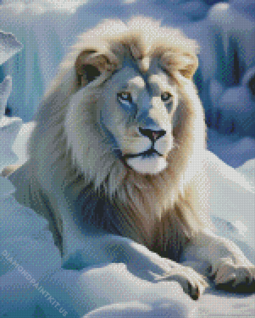 Snow White Lion Diamond Paintings