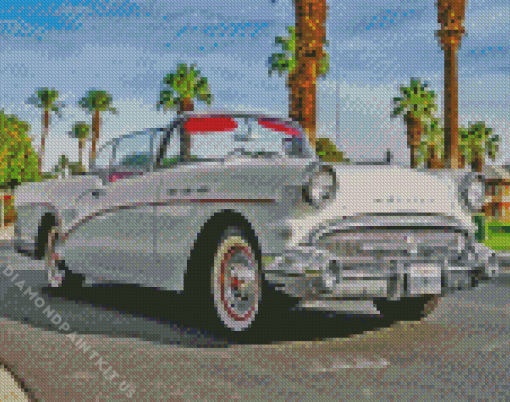 White 1957 Buick Diamond Painting