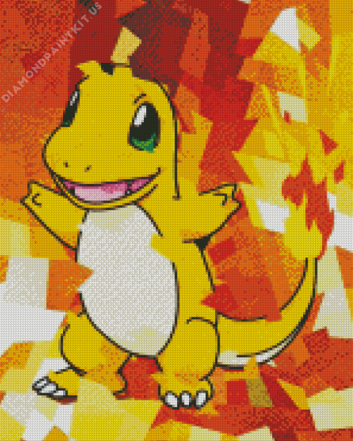 Abstract Charmander Diamond Painting