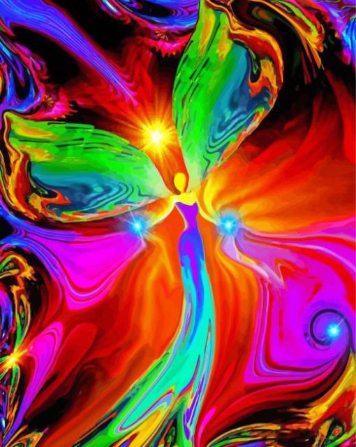 Abstract Colourful Angel Diamond Painting