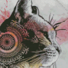 Abstract Mandala Cat Diamond Painting