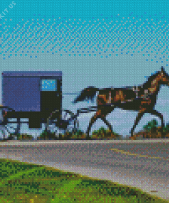 Amish Horse and Buggy Diamond Painting