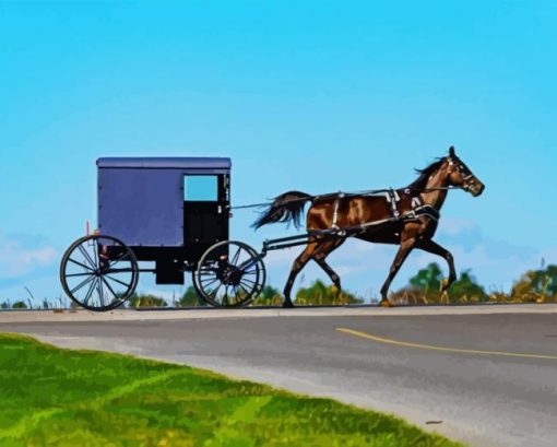 Amish Horse and Buggy Diamond Painting