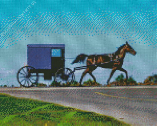 Amish Horse and Buggy Diamond Painting