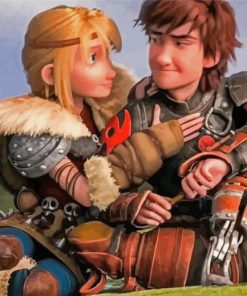 Animation Hiccup and Astrid Diamond Painting