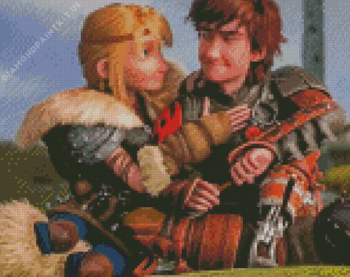 Animation Hiccup and Astrid Diamond Painting