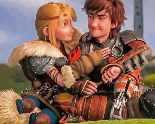 Animation Hiccup and Astrid Diamond Painting