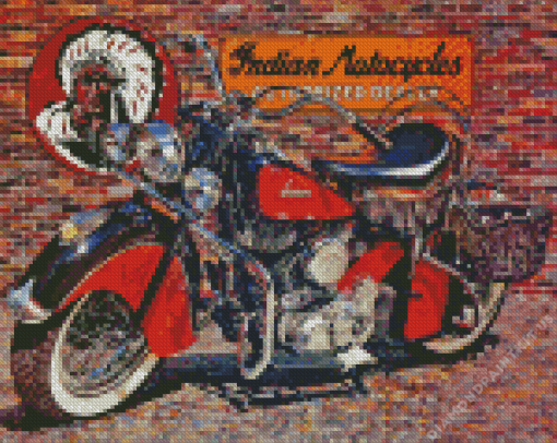 Antique Indian Motorcycle Diamond Painting