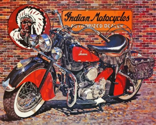 Antique Indian Motorcycle Diamond Painting